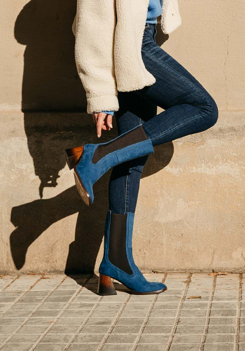 Vegan Boots Lola Blue Suede