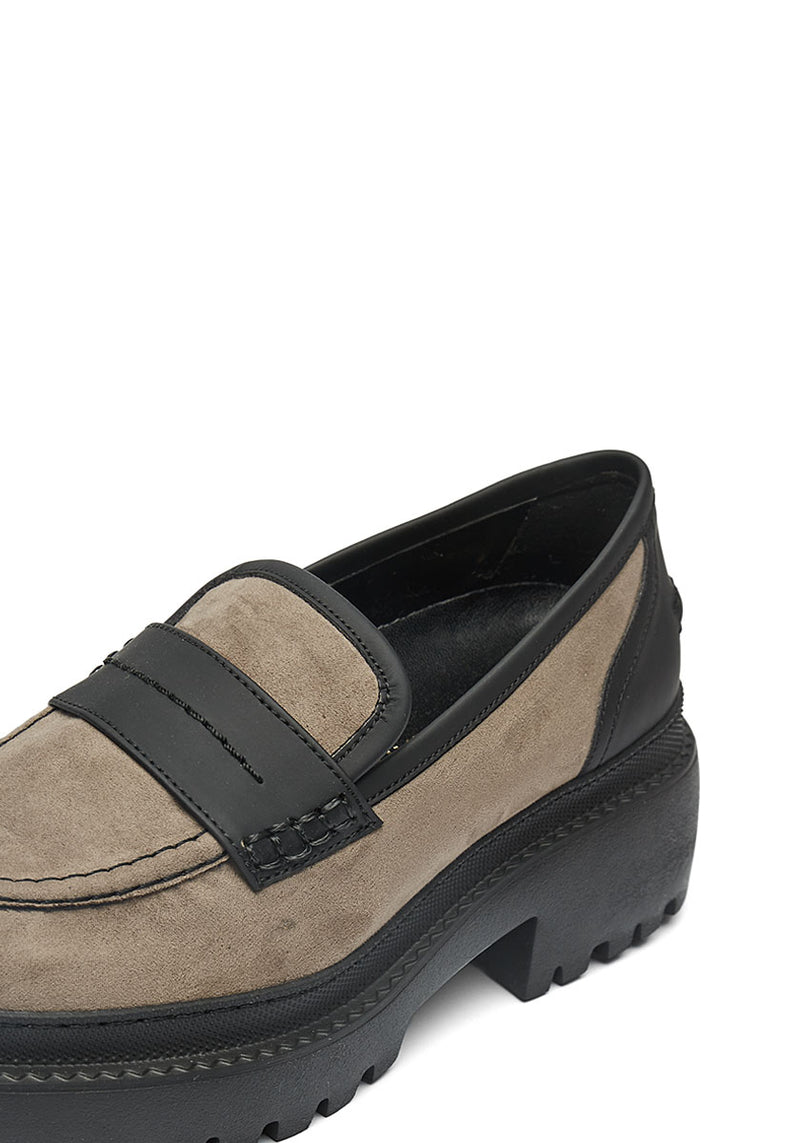 VEGAN LOAFERS LUCIA TAUPE SUEDE
