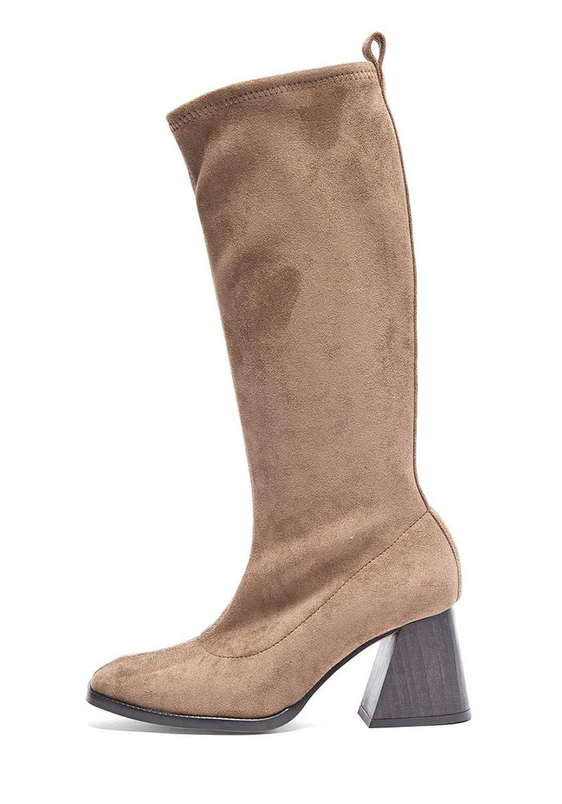 Light vegan boots suede Taupe