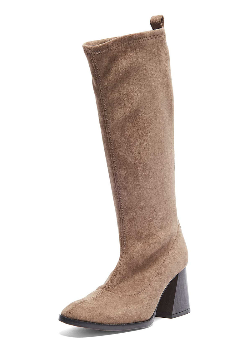 Light vegan boots suede Taupe