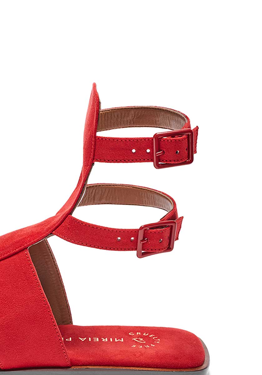 SANDALIAS VEGANAS ÁGATA ANTE TOMATE